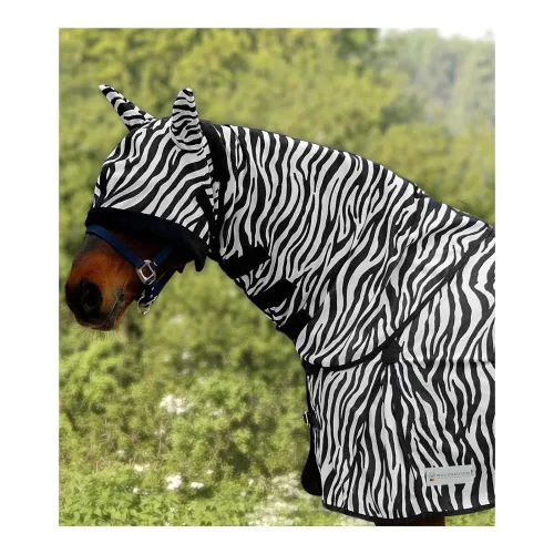 Waldhausen, Waldhausen Halsteil zu Fliegendecke Zebra - schwarz/weiss Grösse Pferd: Shetland Pony