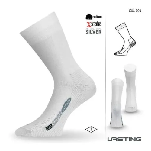 Lasting, Lasting CXL Trekking-Socken Baumwolle mit Silberfaser - weiss