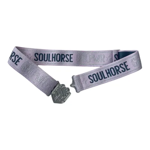 Soulhorse, Soulhorse Elastischer Gürtel "Girl PWR" - Light Rose/Silver -