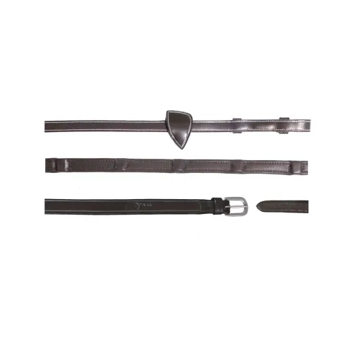 Dyon, Dy'on Zügel 1/2 aus Softleder mit 8 integrierten Stopps - Braun -  Farbe: Braun, Grösse Pferd: Cob
