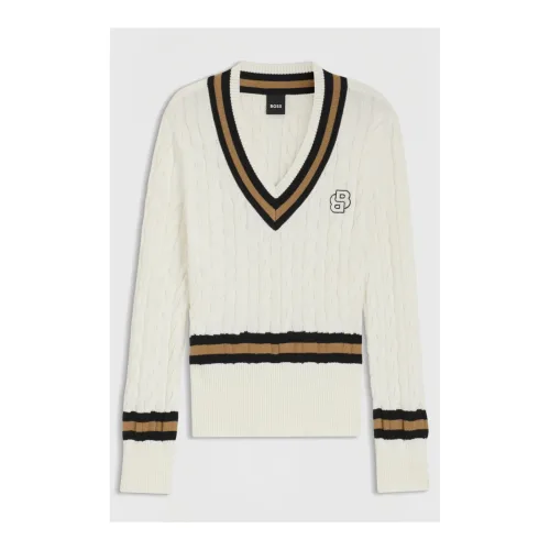 BOSS Equestrian, BOSS Equestrian Strick Jumper Paula Cable Damen - Soft Cream -  Grösse: L