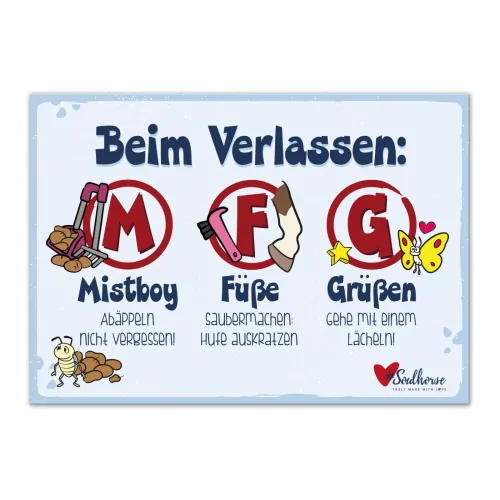 Soulhorse, Soulhorse “MFG” Bahn verlassen Stallschild - Glacier-deepsea -