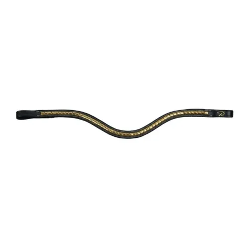 Dyon, Dy'on Stirnband Brass Clincher geschwungen - schwarz Grösse Pferd: Pony, Farbe: Schwarz