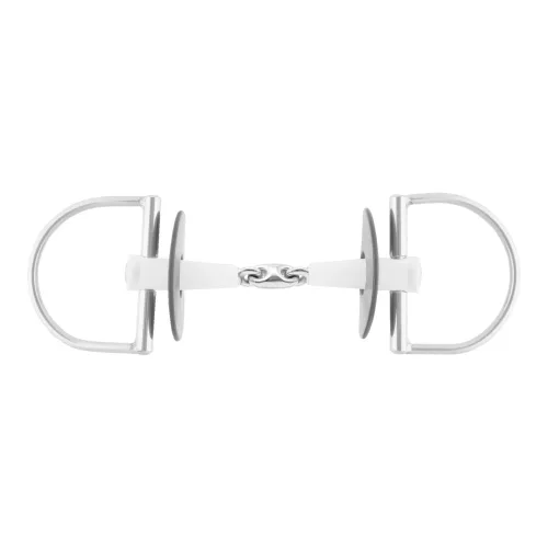 Nathe, Nathe D-Ring Trense doppelt gebrochen, Ring 75mm - Weiss -  Stärke: 18 mm, Gebisslängegrösse: 13.5 cm
