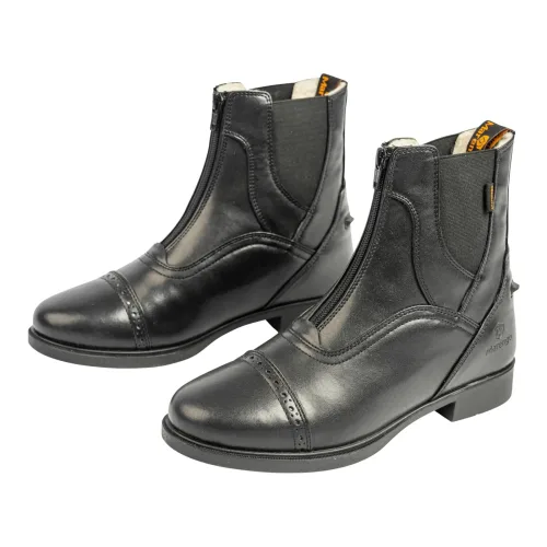Marengo, Marengo Reitstiefelette Frontzip Winter Kunstleder - Schwarz -  Grösse: 43, Farbe: Schwarz