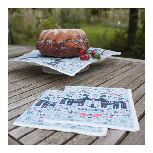 Soulhorse, Soulhorse Servietten "Nordic Harmony" - Blue and Red -