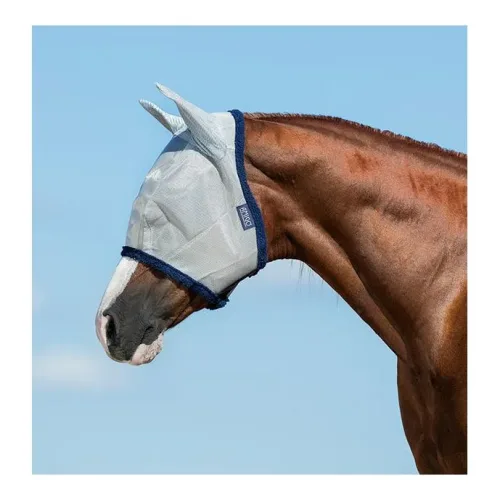 Horseware, Horseware Fliegenmaske Amigo FlyMask - silver/navy Farbe: Silver/Navy, Grösse Pferd: WB