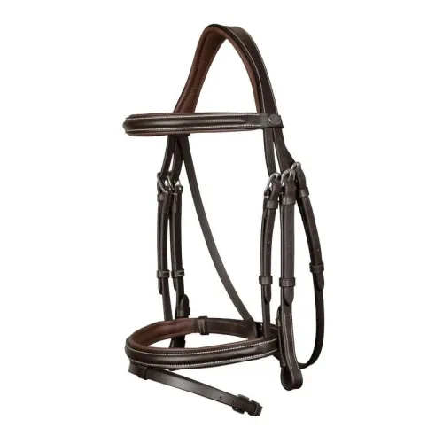 Dyon, Dy'on Zaum mit englisch kombiniertem Reithalfter Working Collection - braun Grösse Zaum: Pony