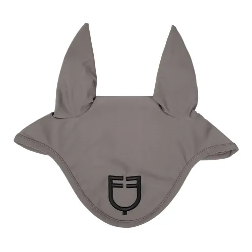 Equestro, Equestro Ohrenkappe Logo - Grau/Schwarz -  Grösse Ohrengarn: Full, Farbe: Grau/Schwarz