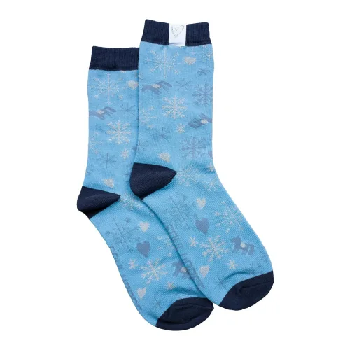 Soulhorse, Soulhorse Socken Snowflakes - Hellblau -  Sockengrösse: 35-38