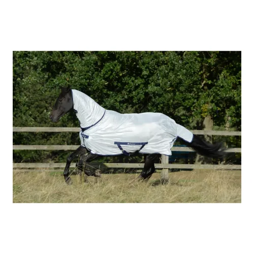 Bucas, Bucas Fliegendecke Freedom mit Halsteil - silver Farbe: Silver, Grösse Pferdedecken: 110 cm