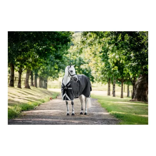 Horseware, Horseware Weidedecke Rambo 1680D Turnout 0g - Black/Thunderstorm Grey&Silver -  Grösse Pferdedecke: 130 cm