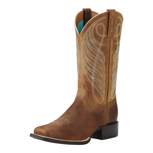 Ariat, Ariat Westernstiefel Women's Round Up Wide Square Toe - Powder Brown -  Schuhgrössen: 40
