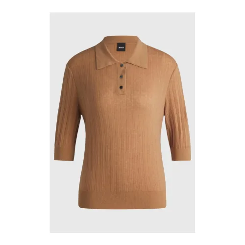 BOSS Equestrian, BOSS Equestrian Polo Strick Corey Damen - Camel -  Grösse Bekleidung Damen: XXS