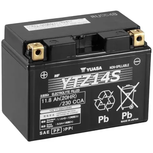 Yuasa, Yuasa YTZ14S Motorradbatterie 12 V 11.2 Ah Poltyp: Schraubklemme Typ 11