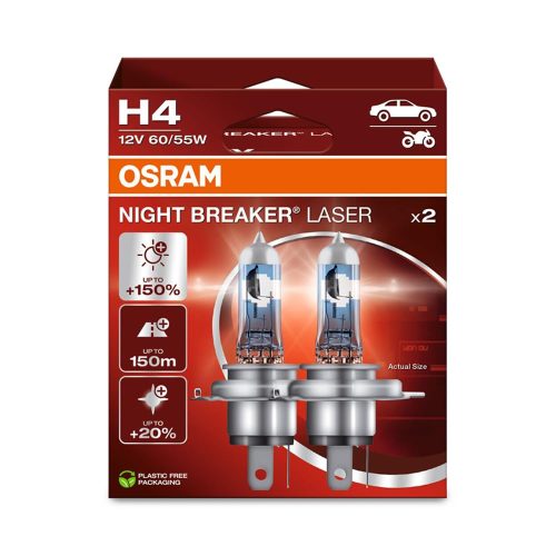 Osram Automotive, Osram Automotive 4062172387477 Halogen Leuchtmittel Night Breaker® Laser Next Generation H4 60/55 W 12 V