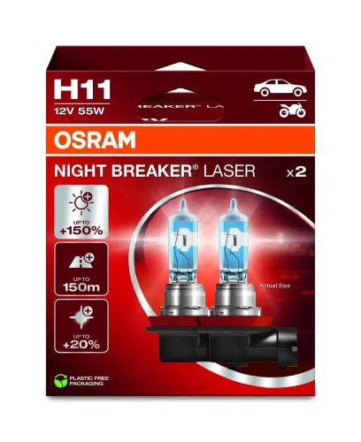 Osram Automotive, Osram Automotive 64211NL-2HB Halogen Leuchtmittel Night Breaker® Laser Next Generation H11 55 W 12 V