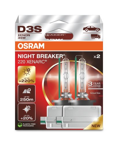 Osram, OSRAM, Ersatzleuchtmittel, XENARC Night Breaker Laser 220 Duobox D3S 35W PK32d-5, AUTO & BIKE, 66340XN2-2HB