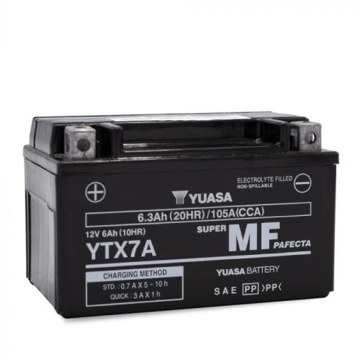 Yuasa, YUASA, Fahrzeugbatterie, AGM 12V/6.3Ah/100A LxBxH: 150 // 87 // 93 // S:1, AUTO & BIKE, YTX7A