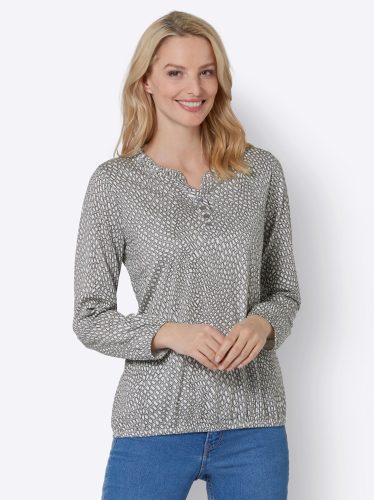 undefined, Langarmshirt in steingrau-ecru-bedruckt von heine