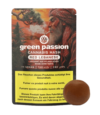 Green Passion, Red Lebanese CBD Hash - 5g