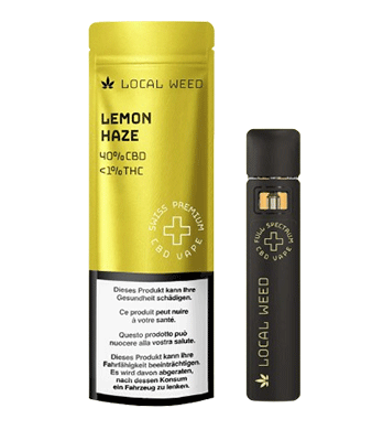Local Weed, CBD Vape Kit Lemon Haze Wiederaufladbarer Akku und CBD Pod 40% Vollspektrum - 1kit
