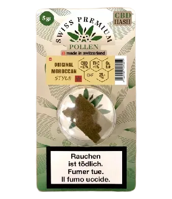 Swiss Premium Pollen, Original Moroccan Style CBD Hash - 5g
