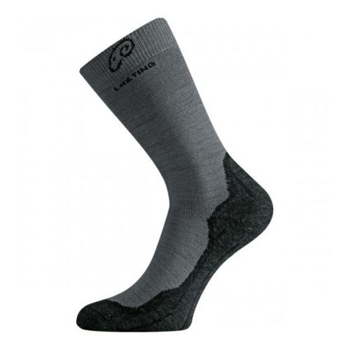Lasting Trekkingsocken WHI Merinowolle Unisex - grau/schwarz
