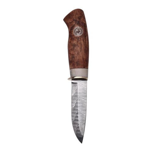 Karesuando, Karesuando Galten - Exklusiv Damasteel Nordic Light - Jagdmesser mit Diamantschleifstein und Lederscheide