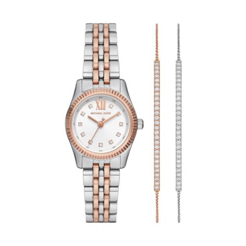 Michael Kors, Michael Kors Damen Lexington UHR aus Edelstahl Silber/Rosé