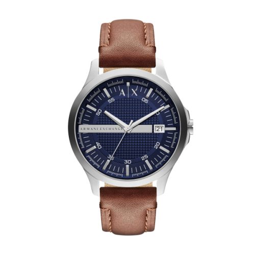 Armani Exchange, Armani Exchange Uhr 3-Zeiger-Werk Datum Leder braun
