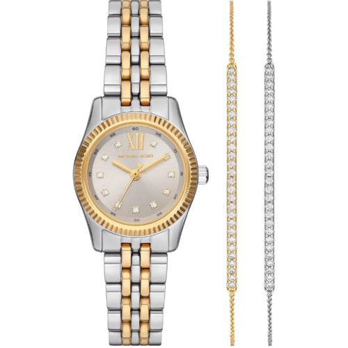 Michael Kors, Michael Kors Damen Lexington UHR aus Edelstahl Silber/Gold