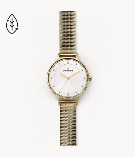 Skagen, Skagen Uhr Anita Milanaise Edelstahl goldfarben