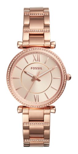 Fossil, Fossil Damenuhr Carlie Edelstahl Roségold