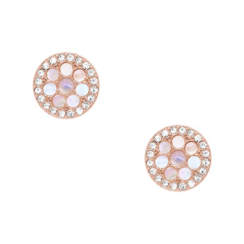 Fossil Jewels, Fossil Jewels Fossil Damen Ohrstecker Disc Mother-of-Pearl