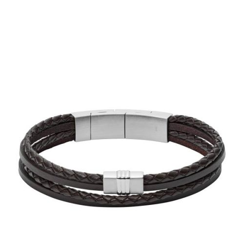 Fossil Jewels, Fossil Jewels Fossil Herren Armband Brown Multi-Strand Braided Leather Bracelet