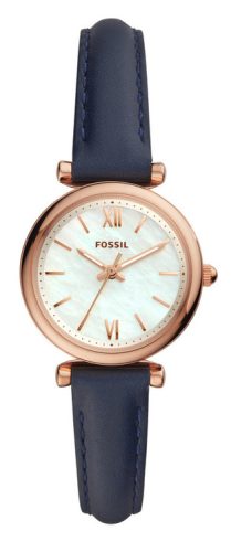 Fossil, Fossil Damenuhr Carlie Mini Leder Marine
