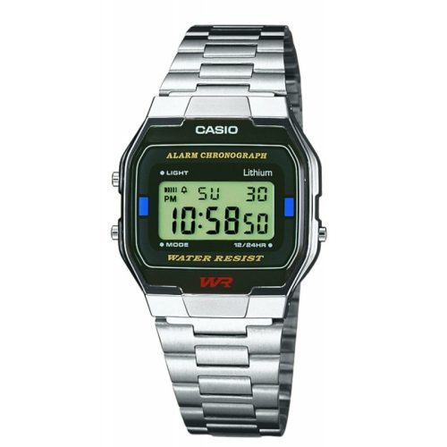 Casio, Casio Chronograph Armbanduhr A163WA-1QES (L x B x H) 36.8 x 33 x 9.1 mm Silber Gehäusematerial=Edelstahl Material