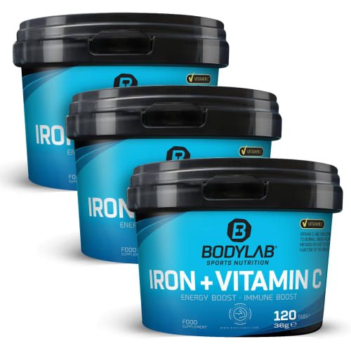 Bodylab24, Iron + Vitamin C (Energy Boost - Immune Boost)  (120 Tabletten)
