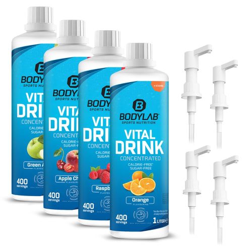 Bodylab24, 3 x Vital Zero Drink (je 1000ml) + Dosierpumpe