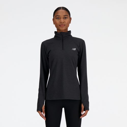 New Balance, New Balance Laufshirt "SPORT ESSENTIALS SPACE DYE 1/4 ZIP" hochschliessender Kragen, mit 1/4-Reissverschluss, Kurzarm