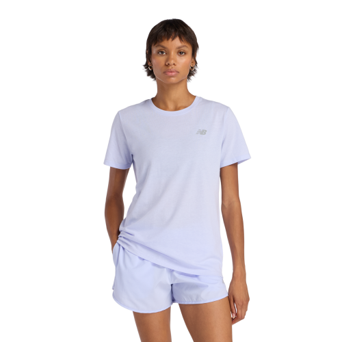 NEW BALANCE, New Balance W Sport Essentials Heathertech T-Shirt  Damen, violett, Grösse: L