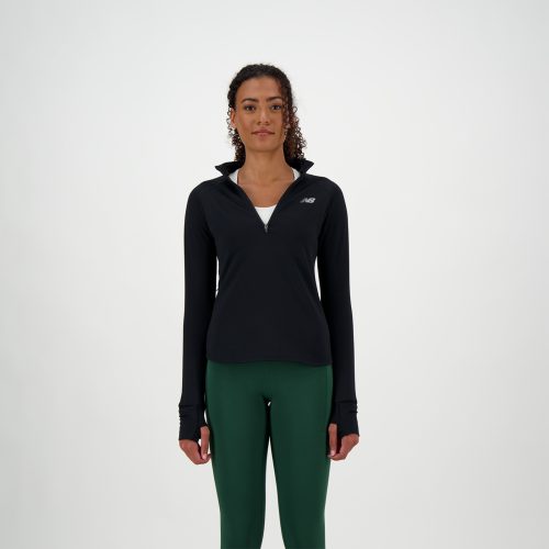 New Balance New Balance W Athletics Heat Grid Half Zip Damen, schwarz, Grösse: L Slim Fit Damen, schwarz, Grösse: L