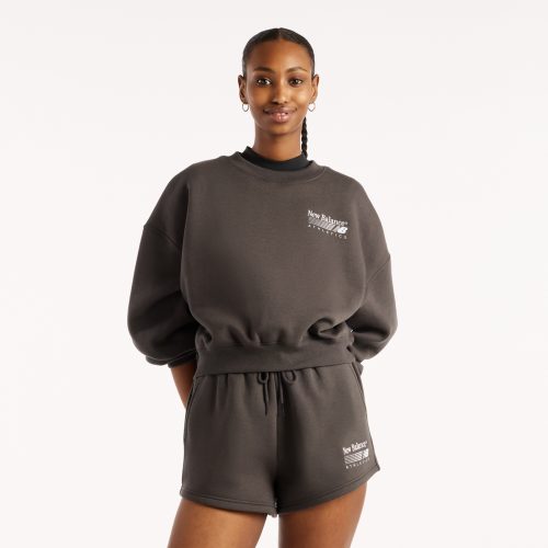 New Balance New Balance W Trackside Fleece Crew Damen, schwarz, Grösse: M  Damen, schwarz, Grösse: M