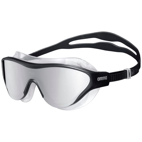 Arena The One Mask Mirror Schwimmbrille schwarz, Harte GläserVerspiegelte Gläser