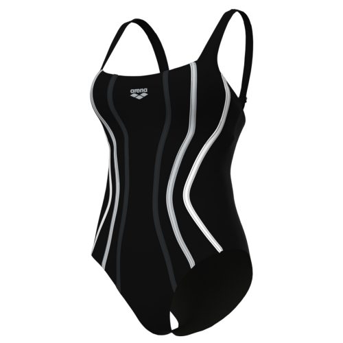Arena W Arena Swimsuit Sofia Soft Curve Back C Cup Figurformender Badeanzug Damen, schwarz, Grösse: D 46
