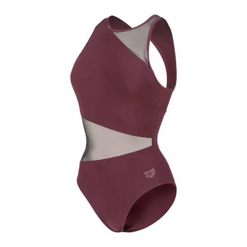 Arena W Arena Mesh Angle Swimsuit Vent Back B Badeanzug Damen, violett, Grösse: D 38