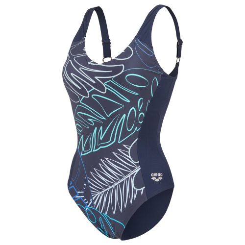 Arena W Arena Swimsuit Mia Wing Back Figurformender Badeanzug Damen, blau, Grösse: D 38