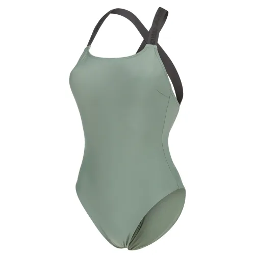 Arena W Arena Elastic Solid Swimsuit Badeanzug Damen, grün, Grösse: S