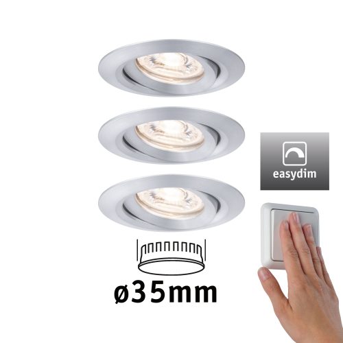 Paulmann, Paulmann 92975 EBL Nova mini Plus Coin LED-Einbauleuchte 3er Set LED-Modul 4.20 W Aluminium